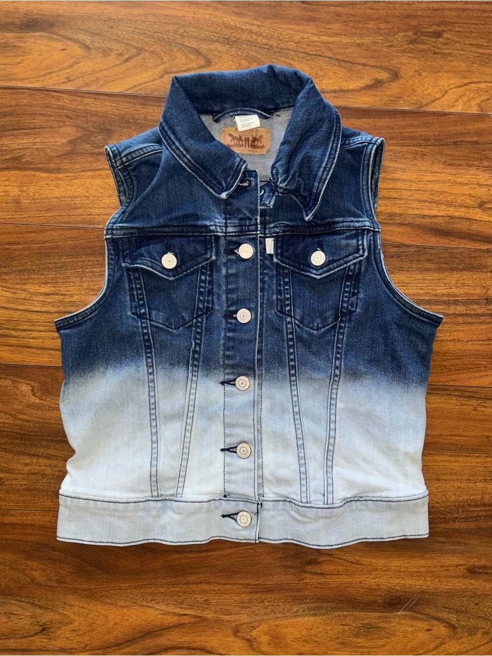 Levi's Indigo to Light Blue Ombre Denim Vest
